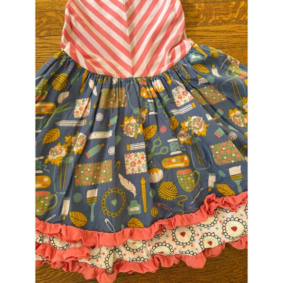 Matilda Jane Girls' Projects Print Ruffle Mixie Dress Size 6 - Picture 2 of 5